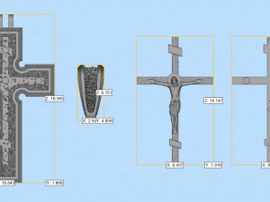 ciondolo da uomo croce con placcatura in rodio p5 modello di stampa 3d Modello di stampa 3D