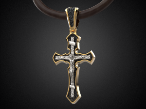 women pendant cross with rhodium plating p3 3d print model 3D Print Model