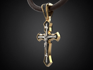 women pendant cross with rhodium plating p3 3d print model 3D Принт Модель