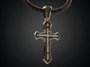 women pendant cross with rhodium plating p3 3d print model 3D Принт Модель