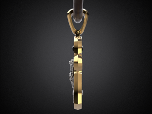 women pendant cross with rhodium plating p3 3d print model 3D Принт Модель
