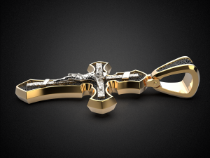 women pendant cross with rhodium plating p3 3d print model 3D Принт Модель