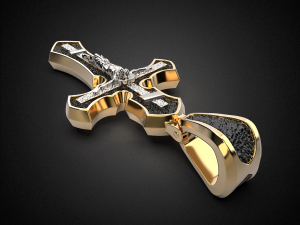 women pendant cross with rhodium plating p3 3d print model 3D Принт Модель