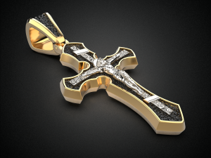 women pendant cross with rhodium plating p3 3d print model 3D Принт Модель