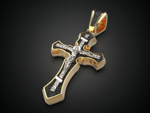 women pendant cross with rhodium plating p3 3d print model 3D Принт Модель