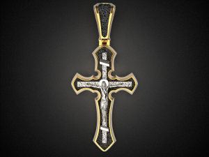 women pendant cross with rhodium plating p3 3d print model 3D Принт Модель