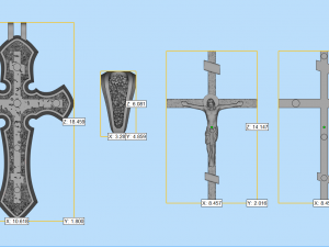 women pendant cross with rhodium plating p3 3d print model 3D Принт Модель