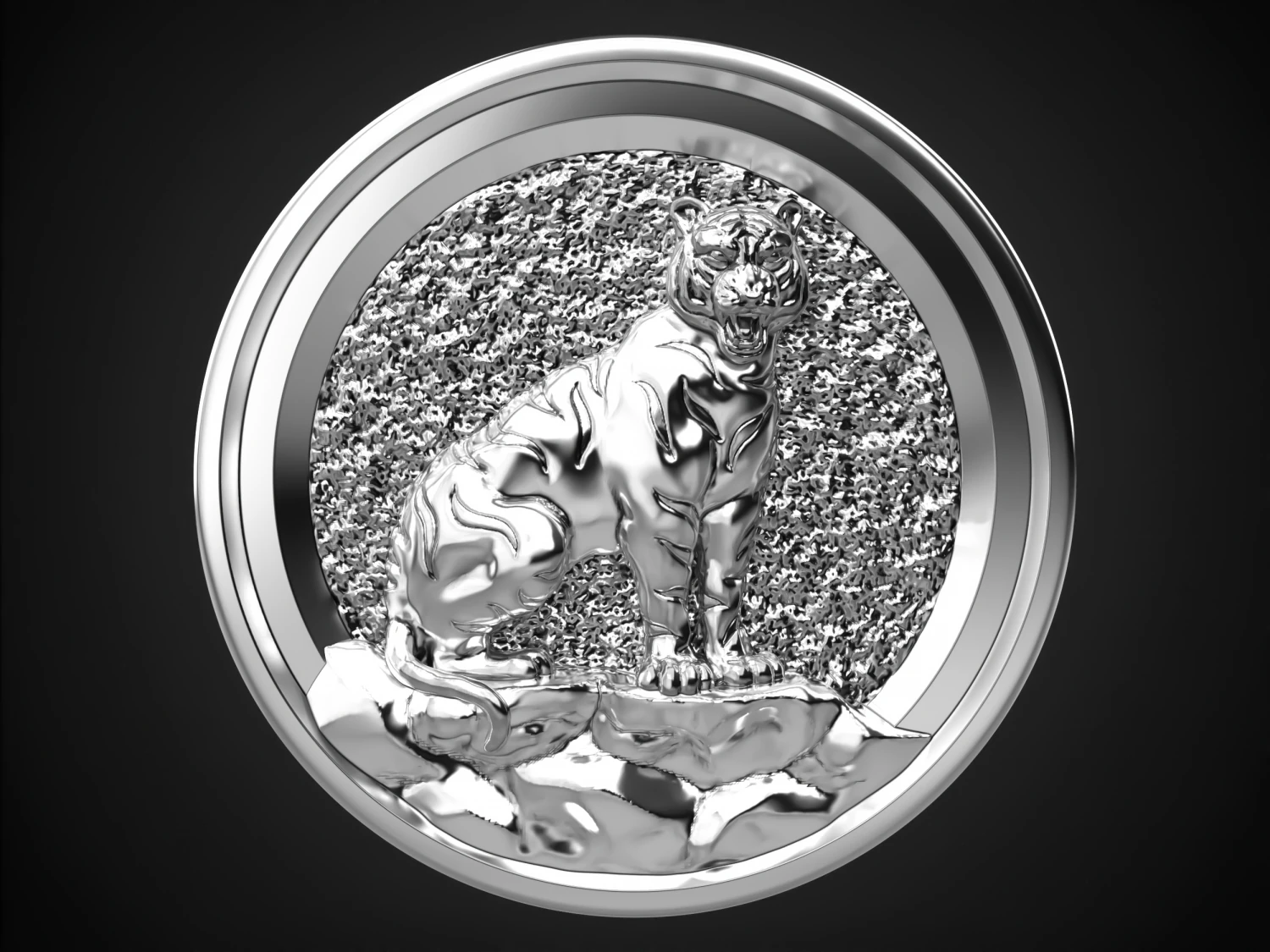 tiger coin 2022 3d print model 3D Print Model .c4d .max .obj .3ds .fbx .stl .blend