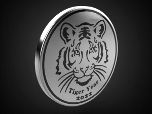 tiger coin 2022 3d print model 3D Print Model