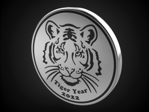 tiger coin 2022 3d print model 3D Print Model