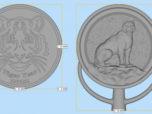 tiger coin 2022 3d print model 3D Print Model