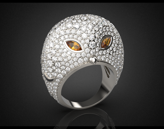 oulu the owl jewelry ring 3d print model Model do druku 3D .c4d .max .obj .3ds .fbx .stl .blend 