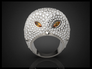 oulu the owl jewelry ring 3d print model Model do druku 3D