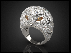 oulu the owl jewelry ring 3d print model Model do druku 3D