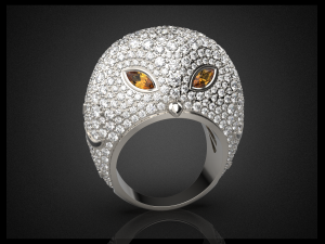 oulu the owl jewelry ring 3d print model Model do druku 3D
