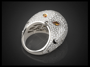 oulu the owl jewelry ring 3d print model Model do druku 3D