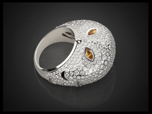 oulu the owl jewelry ring 3d print model Model do druku 3D