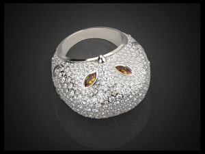 oulu the owl jewelry ring 3d print model Model do druku 3D
