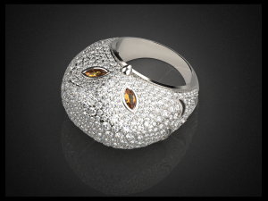 oulu the owl jewelry ring 3d print model Model do druku 3D