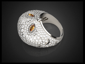 oulu the owl jewelry ring 3d print model Model do druku 3D