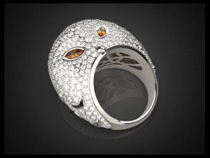 oulu the owl jewelry ring 3d print model Model do druku 3D