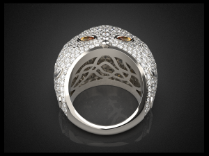 oulu the owl jewelry ring 3d print model Model do druku 3D