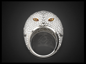oulu the owl jewelry ring 3d print model Model do druku 3D