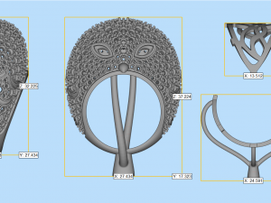 oulu the owl jewelry ring 3d print model Model do druku 3D