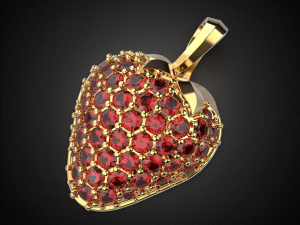 summer strawberry pendant p1 3d print model Modelo de Impressão 3D