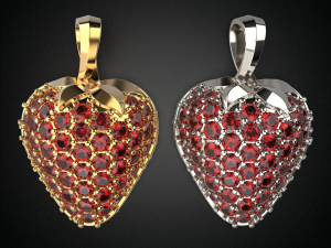 summer strawberry pendant p1 3d print model 3D Принт Модель