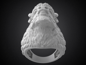 bison buffalo head sculpture ring 3d printable model r5 3d print model 3D Baskı Modeli