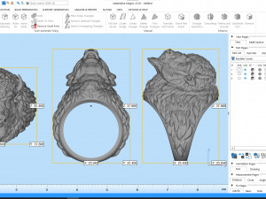 bison buffalo head sculpture ring 3d printable model r5 3d print model 3D Baskı Modeli