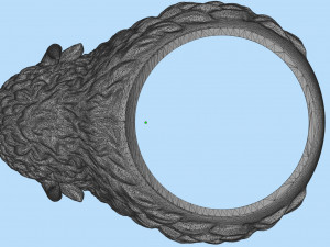 bison buffalo head sculpture ring 3d printable model r5 3d print model 3D Baskı Modeli