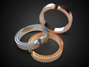 wedding ring with different sizes r9 3d print model Modelo de impresión 3D