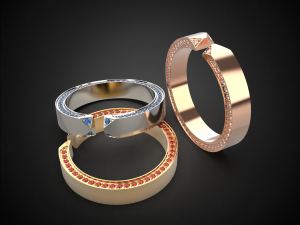 wedding ring with different sizes r9 3d print model Modelo de impresión 3D