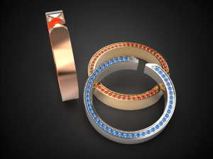 wedding ring with different sizes r9 3d print model Modelo de impresión 3D