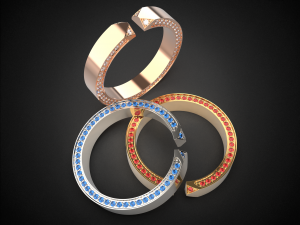 wedding ring with different sizes r9 3d print model Modelo de impresión 3D