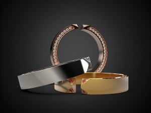 wedding ring with different sizes r9 3d print model Modelo de impresión 3D