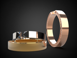 wedding ring with different sizes r9 3d print model Modelo de impresión 3D