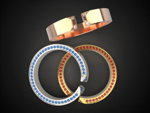 wedding ring with different sizes r9 3d print model Modelo de impresión 3D