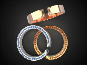 wedding ring with different sizes r9 3d print model 3D Print Model