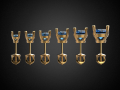 earrings studs gold e3 3d print model Modelo de impresión 3D