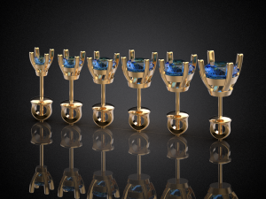 earrings studs gold e3 3d print model 3D प्रिंट मॉडल