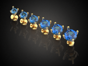 earrings studs gold e3 3d print model 3D प्रिंट मॉडल