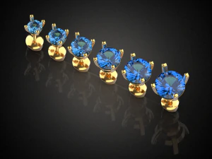 earrings studs gold e3 3d print model 3D Print Model