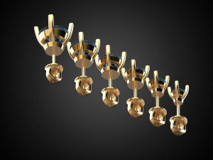 earrings studs gold e3 3d print model 3D प्रिंट मॉडल