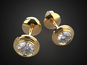 earrings studs gold e4 3d print model Modelo de impresión 3D