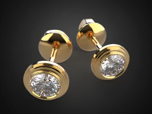 earrings studs gold e4 3d print model 3D Print Model
