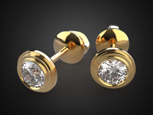 earrings studs gold e4 3d print model Modelo de impresión 3D