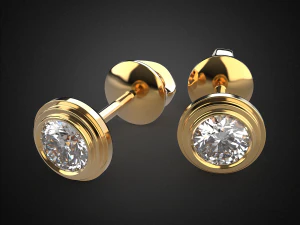 earrings studs gold e4 3d print model 3D Print Model